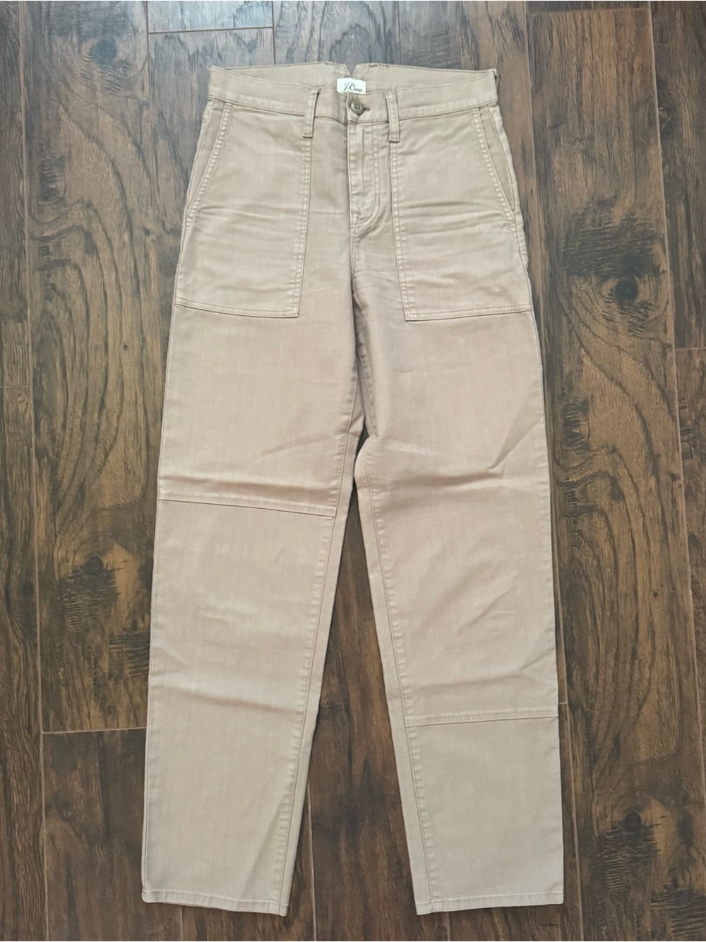 J. Crew Size 26T Tan Garment-Dyed Cargo Pant in Chino Twill Pants